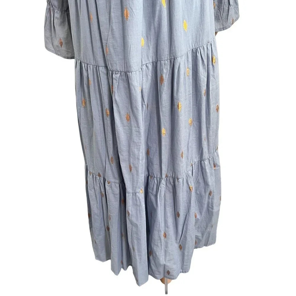 Maisha Concept  Cotton Tiered Maxi Dress NWOT - Picture 9 of 11